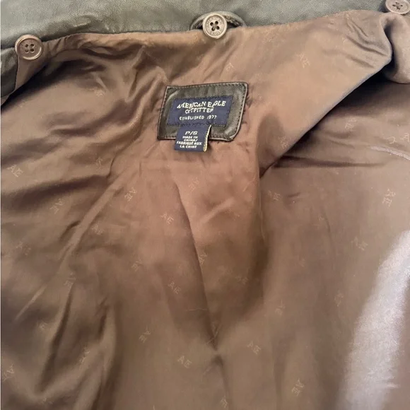 American Eagle Outfitters Brown Leather Jacket Fitted Style - Picture 4 of 6